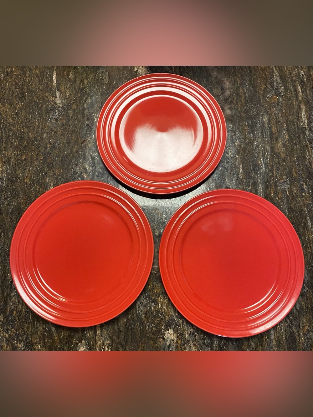 Rachael Ray Bright Red Ceramic Dinner Plates - Set of 3